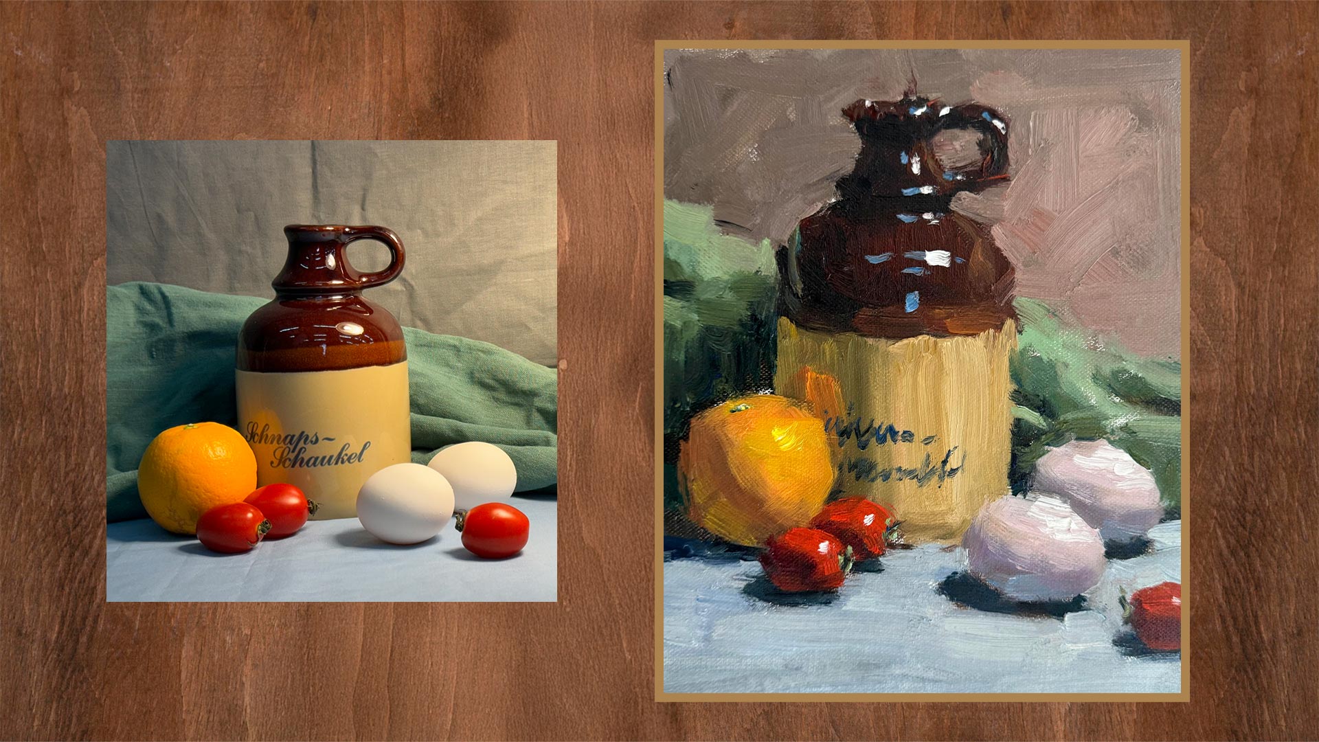 水果、雞蛋與陶罐-靜物寫生_油畫快易通| OMIA PLUS 影音學習